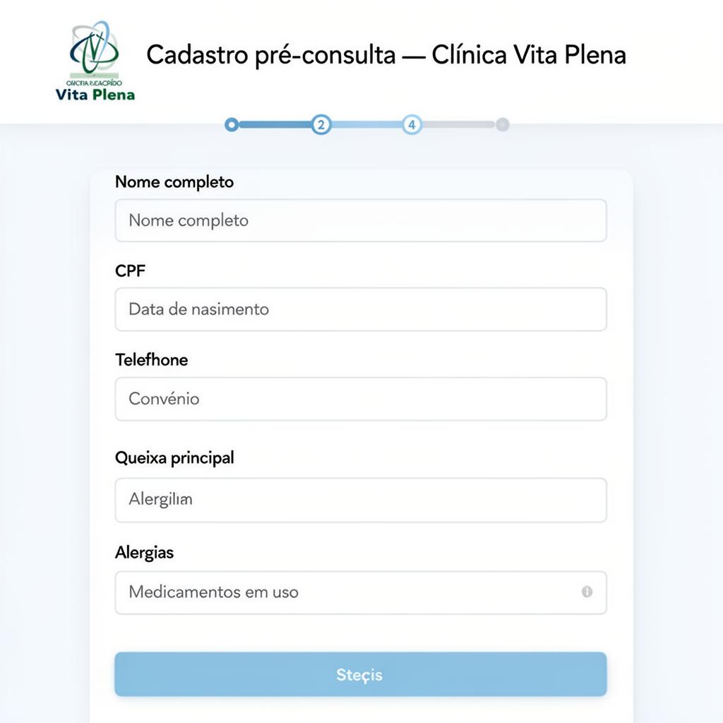 Formulário público de pré-cadastro do paciente — MedNext